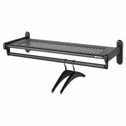 QRT20403 36" Wide Wall Shelf Rack, Powder Coated Textured Steel, Black By QUARTET MFG.