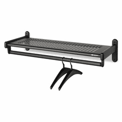 QRT20404 48" Wide Wall Shelf Rack, Powder Coated Textured Steel, Black By QUARTET MFG.