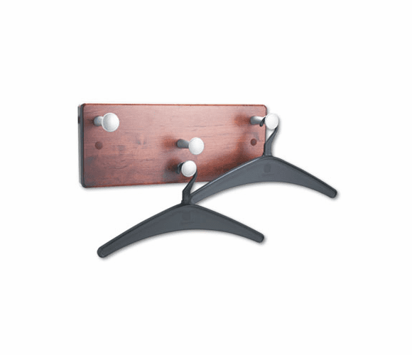 QRT20521 Wall Rack, Four Knobs/Two Hangers, Mahogany By QUARTET MFG.