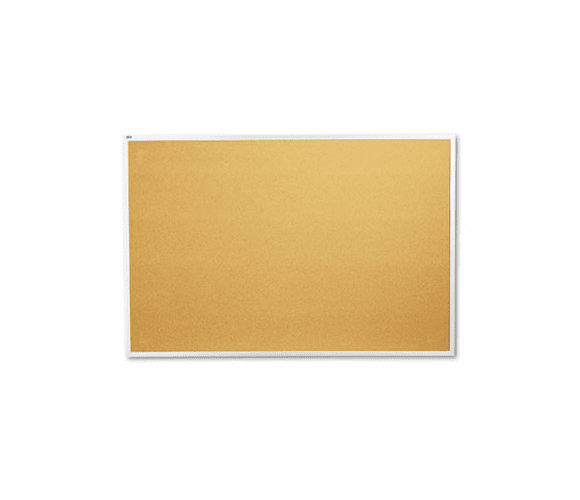 QRT2307 Cork Bulletin Board, Natural Cork/Fiberboard, 72 x 48, Aluminum Frame By QUARTET MFG.