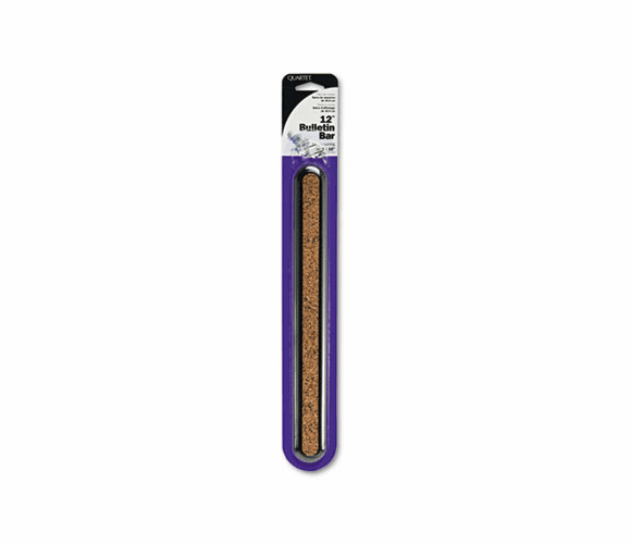 QRT23401 Bulletin Bar II Natural Cork Bulletin, 12 x 1 3/4, Natural, Black Frame By QUARTET MFG.