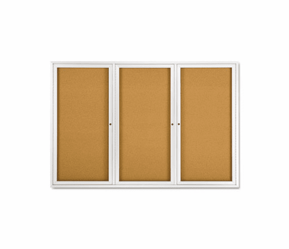 QRT2367 Enclosed Bulletin Board, Natural Cork/Fiberboard, 72 x 48, Aluminum Frame By ACCO BRANDS, INC.