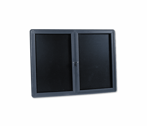 QRT2964LM 2-Door Enclosed Magnetic Directory, 48 x 36, Black, Gray Frame By QUARTET MFG.