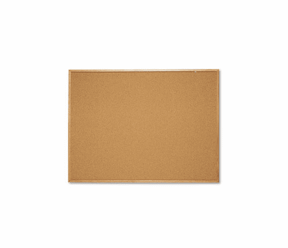 QRT304 Cork Bulletin Board, Cork Over Fiberboard, 48 x 36, Natural Oak Frame By QUARTET MFG.