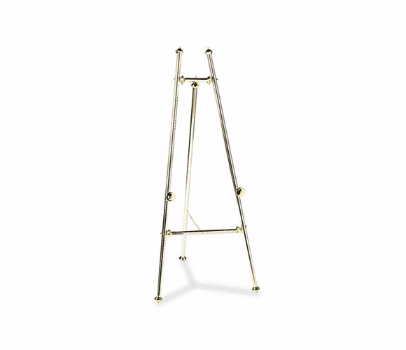 QRT30E Decorative Display Easel, 69" High, Brass/Brass Finish By QUARTET MFG.