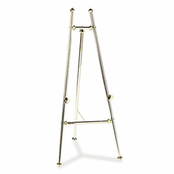QRT30E Decorative Display Easel, 69" High, Brass/Brass Finish By QUARTET MFG.