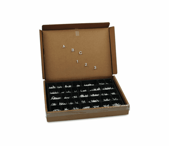 QRT4421 Character Sets, Pin, White, 1/2"h, 300/Set By QUARTET MFG.
