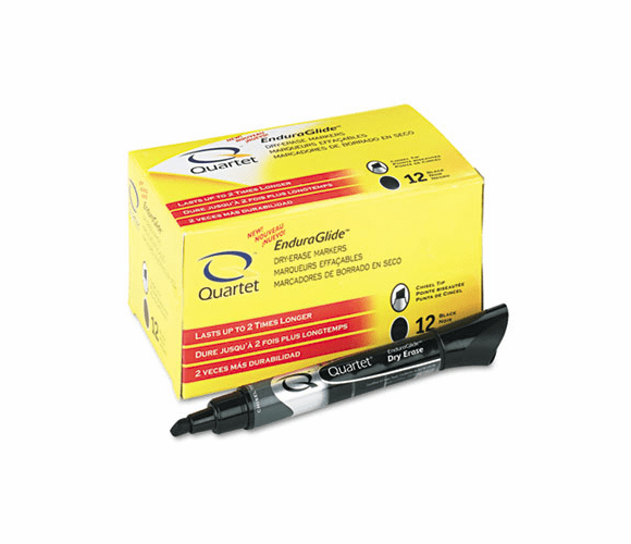 QRT50012M EnduraGlide Dry Erase Markers, Black, Dozen By QUARTET MFG.