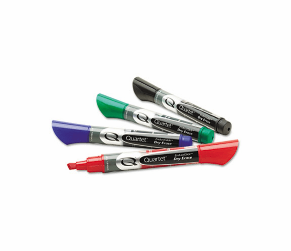 QRT5001M EnduraGlide Dry Erase Markers, Chisel Tip, Assorted Colors, 4/Set By QUARTET MFG.