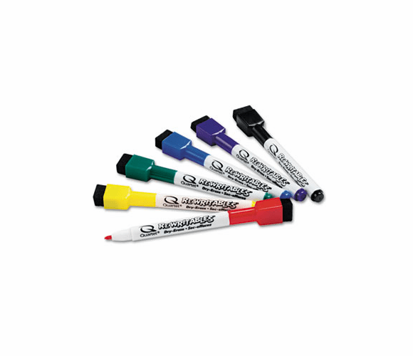 QRT51659312 ReWritables Dry Erase Mini-Markers, Fine Point, Six Colors, 6/Set By QUARTET MFG.