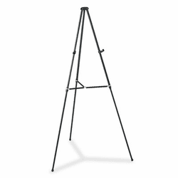 QRT51E Lightweight Telescoping Tripod Easel, Adjusts 38" to 66" High, Aluminum, Black By QUARTET MFG.