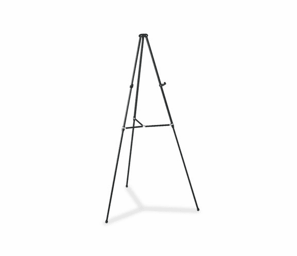 QRT51E Lightweight Telescoping Tripod Easel, Adjusts 38" to 66" High, Aluminum, Black By QUARTET MFG.