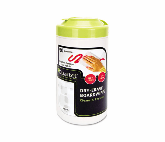 QRT52180032 Dry Erase Wet Wipes, Cloth, 7 x 8, 50/Tub By QUARTET MFG.