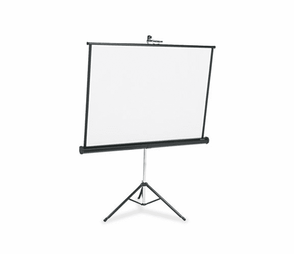 QRT550S Portable Tripod Projection Screen, 50 x 50, White Matte, Black Steel Case By QUARTET MFG.