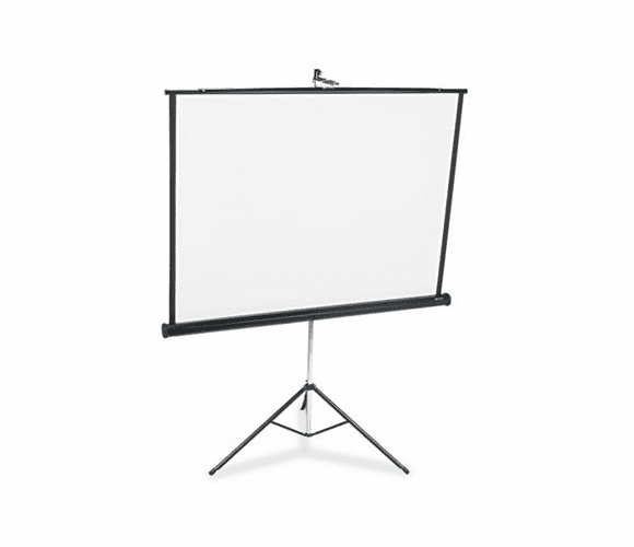 QRT560S Portable Tripod Projection Screen, 60 x 60, White Matte, Black Steel Case By QUARTET MFG.