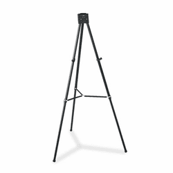QRT56E Heavy-Duty Adjustable Telescoping Tripod Easel, 38" to 66" High, Aluminum, Black By QUARTET MFG.