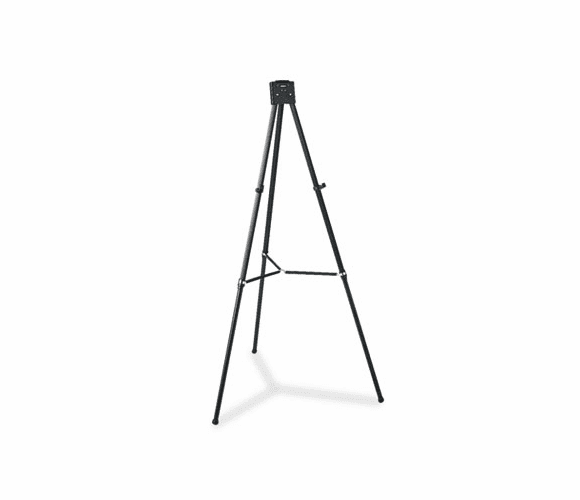 QRT56E Heavy-Duty Adjustable Telescoping Tripod Easel, 38" to 66" High, Aluminum, Black By QUARTET MFG.