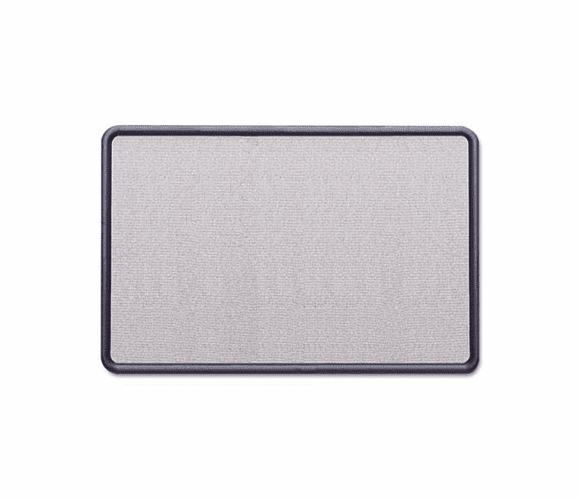 QRT7693BE Contour Fabric Bulletin Board, 36 x 24, Light Blue, Plastic Navy Blue Frame By QUARTET MFG.