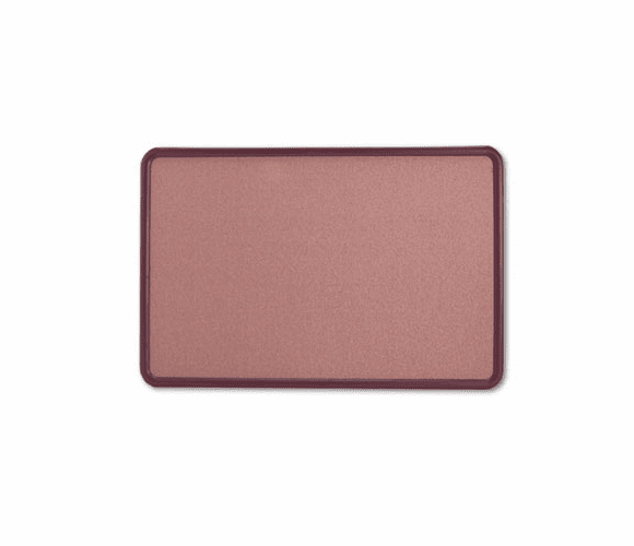 QRT7693M Contour Fabric Bulletin Board, 36 x 24, Mauve, Plastic Burgundy Frame By QUARTET MFG.