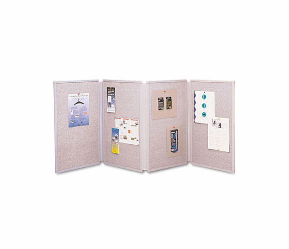 QRT773630 Tabletop Display Presentation Board, Fabric, 72 x 30, Gray By QUARTET MFG.