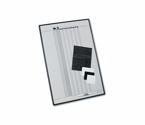 QRT783G Magnetic Employee In/Out Board, Porcelain, 24 x 36, Gray/Black Aluminum Frame By QUARTET MFG.