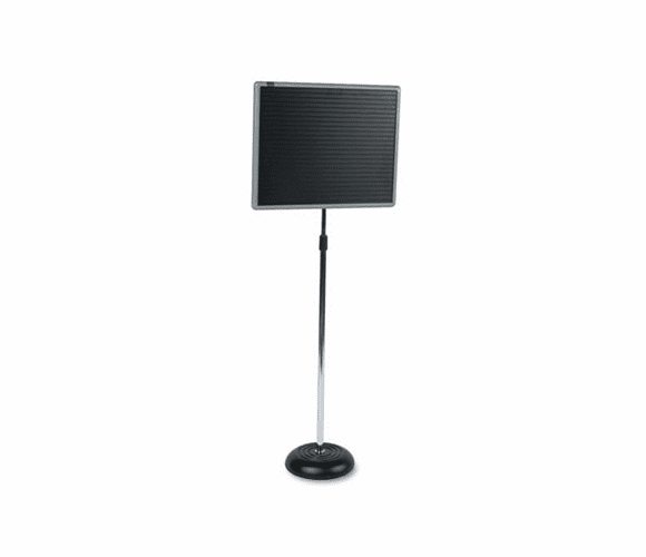 QRT7920M Adjustable Single-Pedestal Magnetic Letter Board, 20 x 16, Black/Gray Frame By QUARTET MFG.