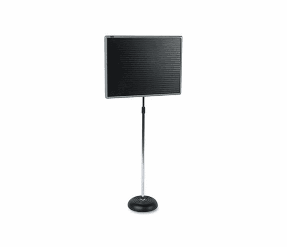 QRT7921M Adjustable Single-Pedestal Magnetic Letter Board, 24 x 18, Black, Gray Frame By QUARTET MFG.