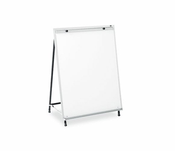 QRT81E Dry-Erase Steel Easel, Melamine, 29 x 40, White, Aluminum Frame By QUARTET MFG.