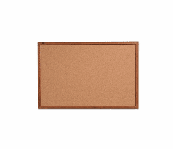 QRT85212 Cork Bulletin Board, 24 x 18, Oak Frame By QUARTET MFG.