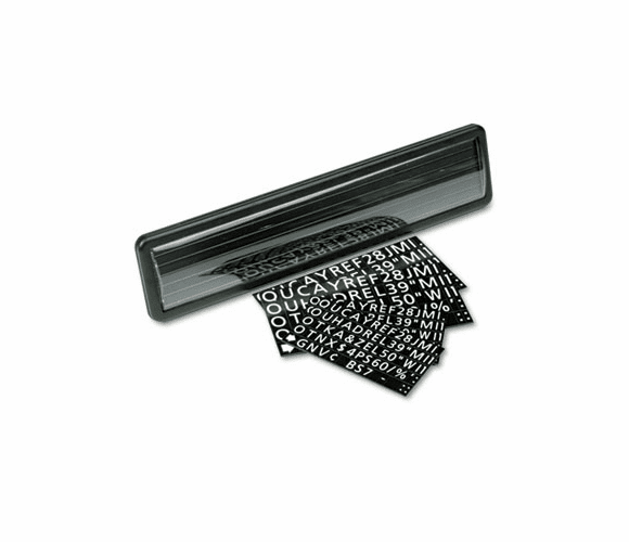 QRT9003 Magnetic Wall/Desk Nameplate, Radius Edge, Dark Gray Plastic Base, 3"h By QUARTET MFG.