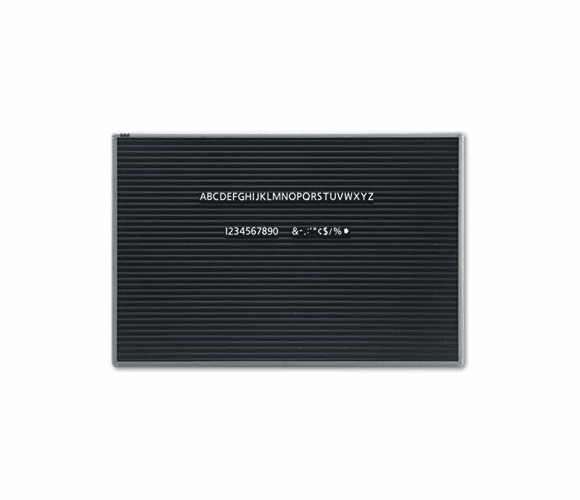 QRT903M Magnetic Wall Mount Letter Board, 36 x 24, Black, Gray Aluminum Frame By QUARTET MFG.