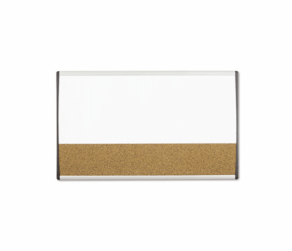 QRTARCCB3018 Magnetic Dry Erase/Cork Board, Painted Steel, 18 x 30, White/Aluminum Frame By QUARTET MFG.