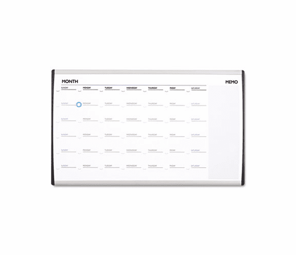 QRTARCCP3018 Magnetic Dry Erase Calendar, Painted Steel, 18 x 30, White/Aluminum Frame By QUARTET MFG.