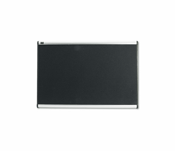 QRTB343A Embossed Bulletin Board, Hi-Density Foam, 36 x 24, Black, Aluminum Frame By QUARTET MFG.