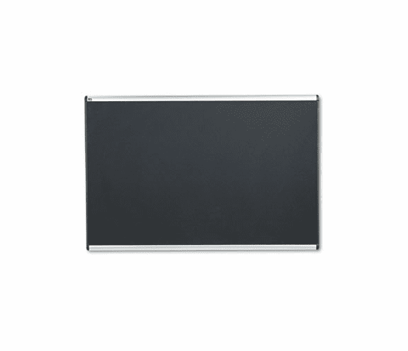QRTB347A Embossed Bulletin Board, Hi-Density Foam, 72 x 48, Black, Aluminum Frame By QUARTET MFG.