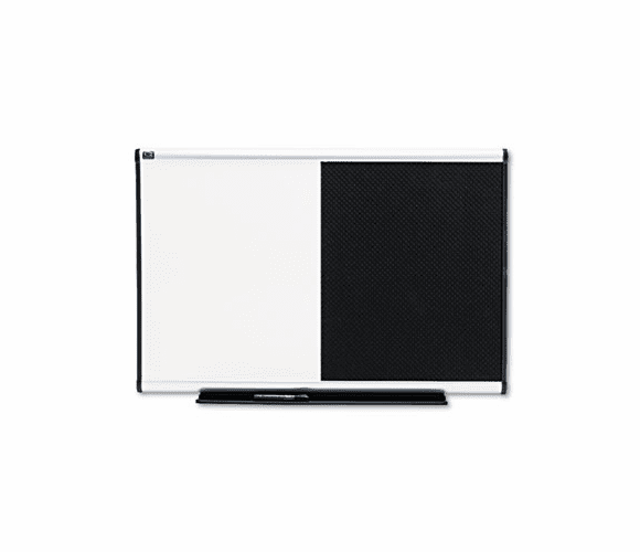QRTBTE643A Dry Erase/Bulletin Board, Embossed Foam, 36 x 24, Black/White, Aluminum Frame By QUARTET MFG.