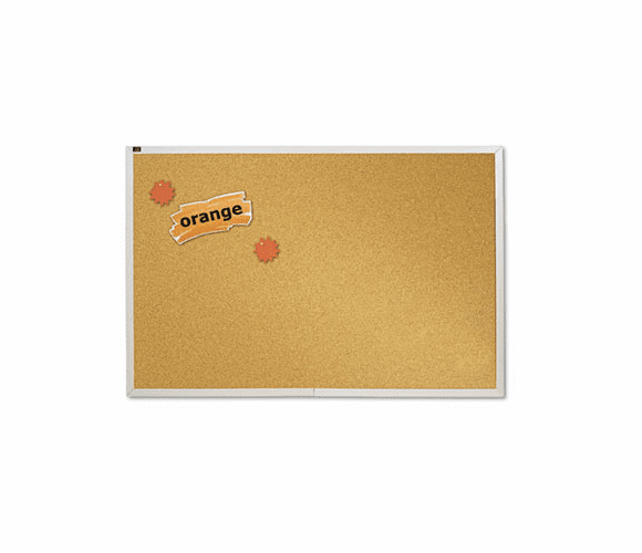 QRTECKA408 Natural Cork Bulletin Board, 96 x 48, Anodized Aluminum Frame By QUARTET MFG.