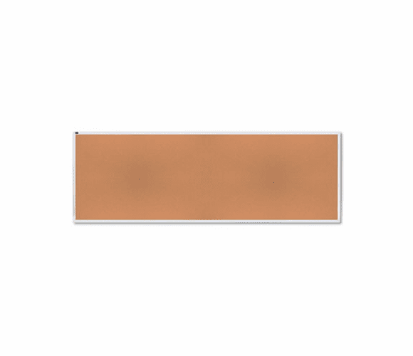 QRTECKA412 Natural Cork Bulletin Board, 144 x 48, Anodized Aluminum Frame By QUARTET MFG.