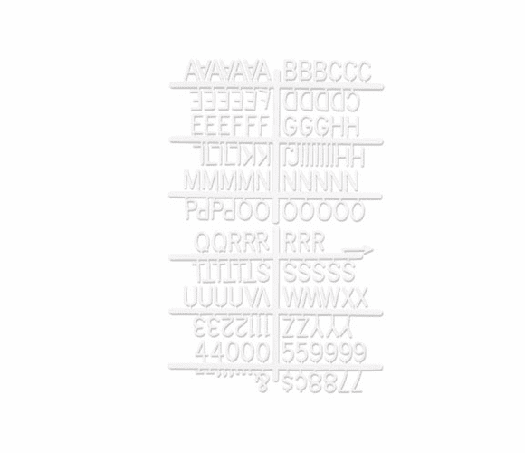 QRTF1 Character Sets, Pin, White, 1"h, 128/Set By QUARTET MFG.