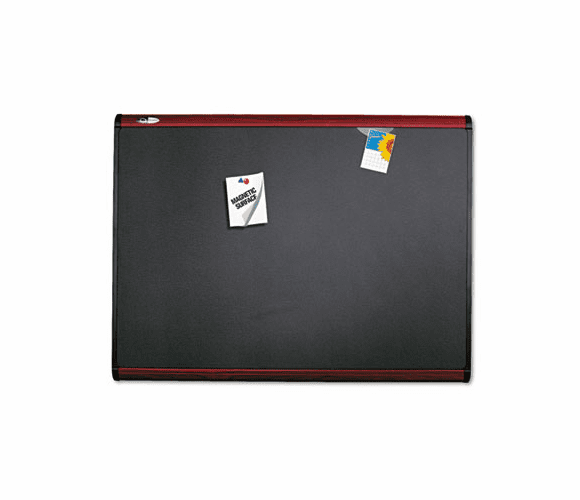QRTMB543M Prestige Plus Magnetic Fabric Bulletin Board, 36 x 24, Mahogany Frame By QUARTET MFG.