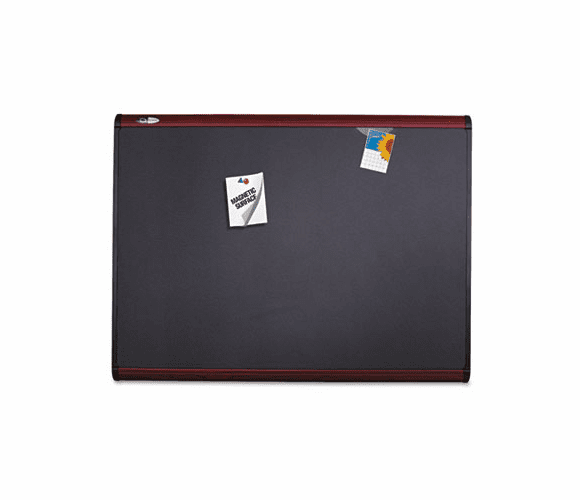 QRTMB547M Prestige Plus Magnetic Fabric Bulletin Board, 72 x 48, Mahogany Frame By QUARTET MFG.