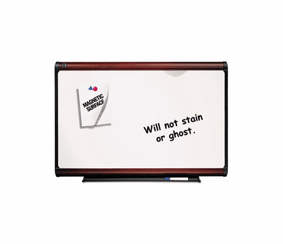 QRTP557M Premium Dry-Erase Board, Porcelain/Steel, 72 x 48, White/Mahogany Frame By QUARTET MFG.