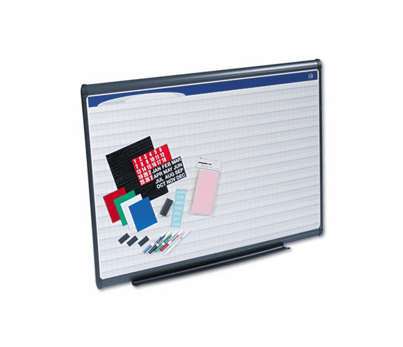 QRTPP1143 Planning System, Porcelain-on-Steel, 1 x 1 Grid, 48 x 36, Graphite Gray By QUARTET MFG.