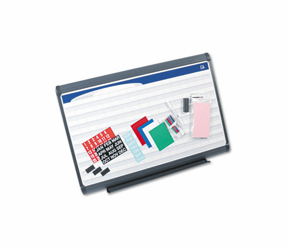QRTPP1232 Planning System, Porcelain-on-Steel, 1 x 2 Grid, 36 x 24, Graphite Gray By QUARTET MFG.