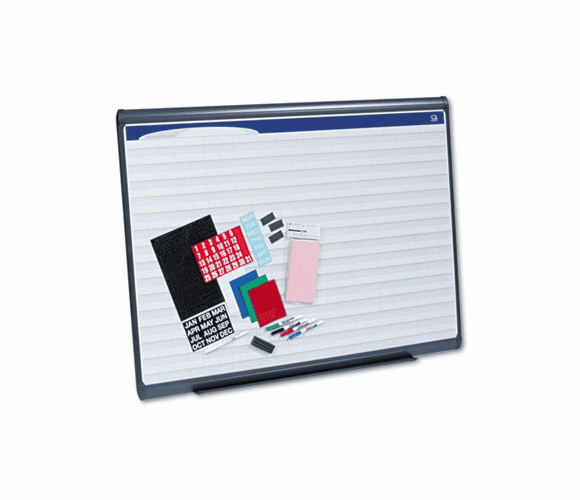 QRTPP1243 Planning System, Porcelain-on-Steel, 1 x 2 Grid, 48 x 36, Graphite Gray By QUARTET MFG.