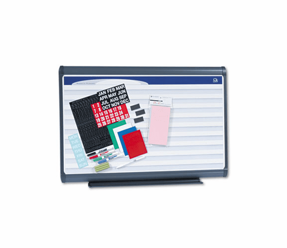 QRTPP132 Horizontal Format Planning System, Porcelain, 36 x 24, Graphite By QUARTET MFG.