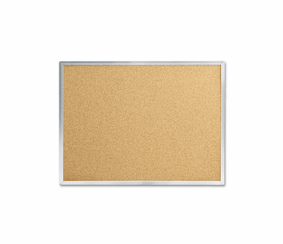 QRTS731 Cork Bulletin Board, 24 x 18, Aluminum Frame By QUARTET MFG.