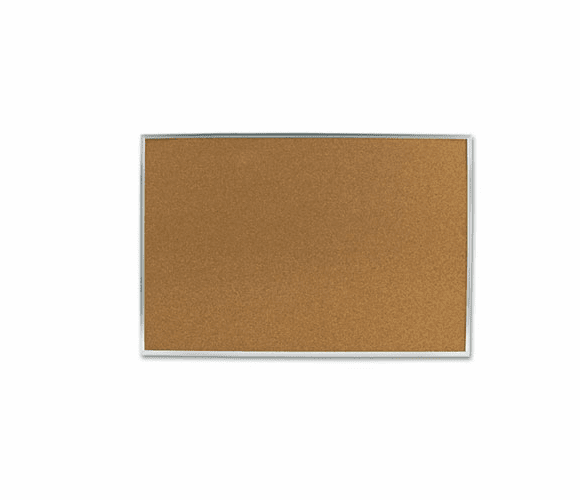 QRTS733 Cork Bulletin Board, 36 x 24, Aluminum Frame By QUARTET MFG.