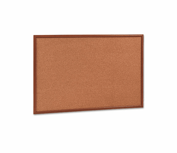 QRTS773 Cork Bulletin Board, 36 x 24, Oak Frame By QUARTET MFG.