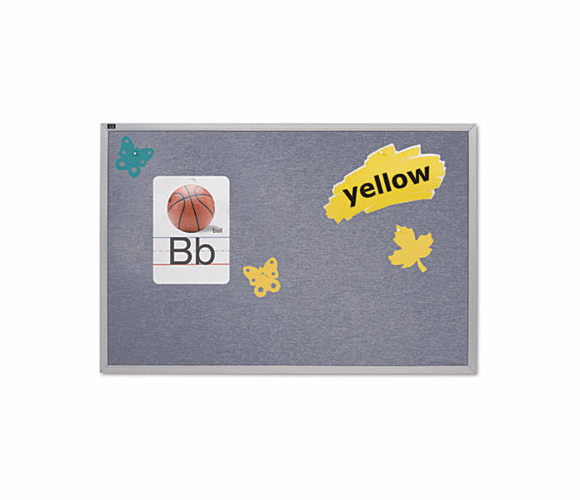 QRTVTA408B Vinyl Tack Bulletin Board, 96 x 48, Wedgewood Blue, Anodized Aluminum Frame By QUARTET MFG.